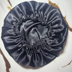Luxurious Black Satin Hair Bonnet